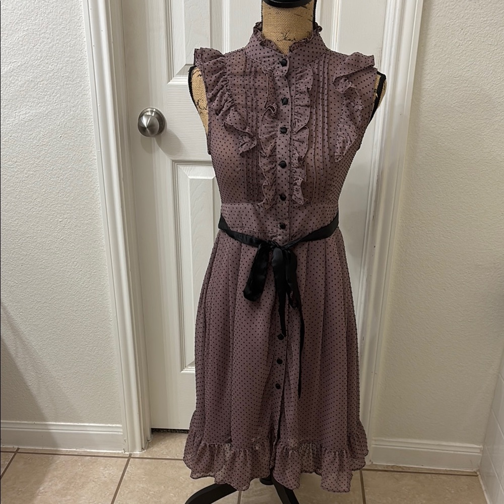 Purple Ruffled Midi Sundress